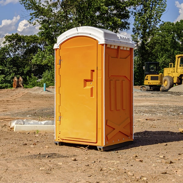 how often are the portable restrooms cleaned and serviced during a rental period in Kirk